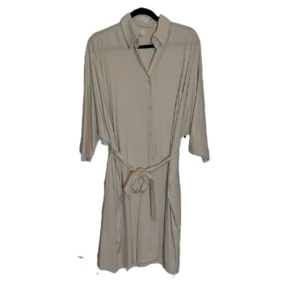 lululemon athletica Bone Perfectly Poised Belted Shirt Dress Size 8 - Picture 1 of 5